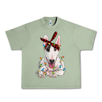 Oil Green bull terrier with christmas lights Urban Heavy Tee - RanaPortraitStore