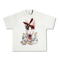 Pistachio bull terrier with christmas lights Urban Heavy Tee - RanaPortraitStore