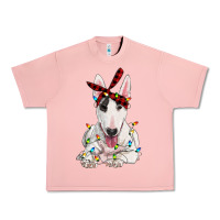 Salmon bull terrier with christmas lights Urban Heavy Tee - RanaPortraitStore