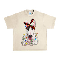 Sandshell bull terrier with christmas lights Urban Heavy Tee - RanaPortraitStore