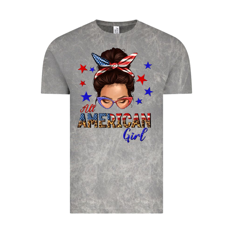 All American Girl Messy Bun Vintage Tee by texasbilliewilder | Teevron