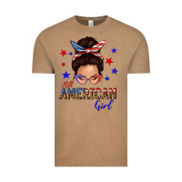 Vintage Coffee all american girl messy bun Vintage Tee - texasbilliewilder