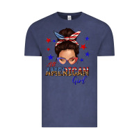 Vintage Denim all american girl messy bun Vintage Tee - texasbilliewilder