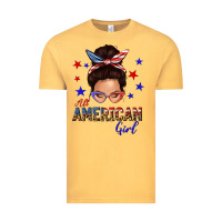 Vintage Mustard all american girl messy bun Vintage Tee - texasbilliewilder