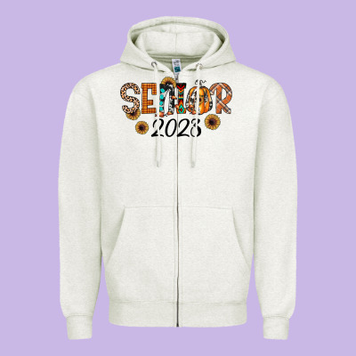 Senior 2023 Fall Zipper Hoodie Designed By Jahusdesignshop