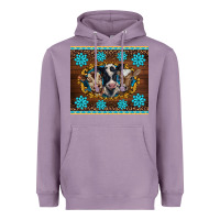 Lavender western baby cow turquoise gemstones  leopards Heavyweight Hoodie - BarkalooDesign