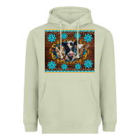 Matcha western baby cow turquoise gemstones  leopards Heavyweight Hoodie - BarkalooDesign
