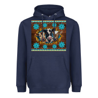 Navy western baby cow turquoise gemstones  leopards Heavyweight Hoodie - BarkalooDesign