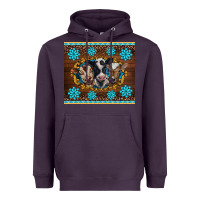 Plum western baby cow turquoise gemstones  leopards Heavyweight Hoodie - BarkalooDesign