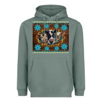 Sage western baby cow turquoise gemstones  leopards Heavyweight Hoodie - BarkalooDesign
