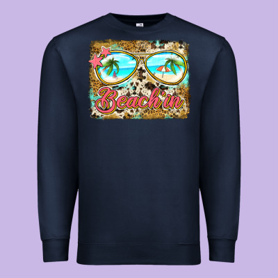 Beach'in Sunglasses Premium Sweatshirt Designed By Jasminsmagicworld