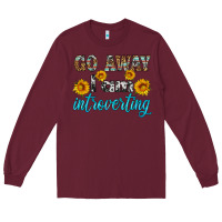 Burgundy go away i am introvering Long Sleeve Tee - HRA Design Shop