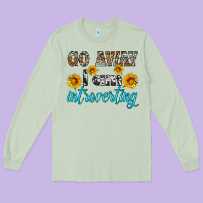 Go Away I Am Introvering Long Sleeve Tee Designed By Hra Design Shop