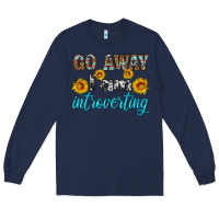 Navy go away i am introvering Long Sleeve Tee - HRA Design Shop