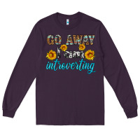 Plum go away i am introvering Long Sleeve Tee - HRA Design Shop