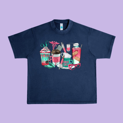 Nurse Coffee Cups Urban Heavy Tee Designed By Texasbilliewilder