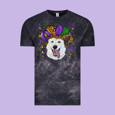 Vintage Tee mardi gras hat  white shepherd
