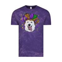 Cloud Purple mardi gras hat  white shepherd Vintage Tee - RanaPortraitStore