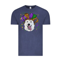 Vintage Denim mardi gras hat  white shepherd Vintage Tee - RanaPortraitStore