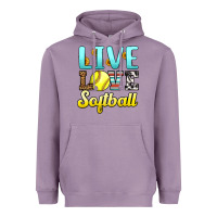 Lavender live love softball Heavyweight Hoodie - LillyAllenDesigns
