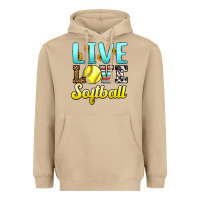 Live Love Softball Heavyweight Hoodie | Teevron