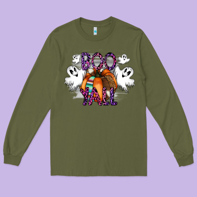Boo Yall Long Sleeve Tee Designed By Cowhidedigitalart