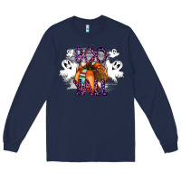 Navy Boo yall Long Sleeve Tee - CowhideDigitalArt