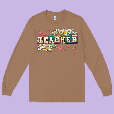 Daisy Teacher Long Sleeve Tee Designed By Adodesignshop