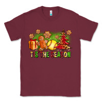 Burgundy Tis The Season Christmas With Softball And Gingerbread Man Classic Tee - FaDigitalArtStudio