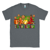 Charcoal Heather Tis The Season Christmas With Softball And Gingerbread Man Classic Tee - FaDigitalArtStudio