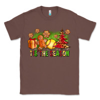 Chestnut Tis The Season Christmas With Softball And Gingerbread Man Classic Tee - FaDigitalArtStudio