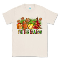 Natural Tis The Season Christmas With Softball And Gingerbread Man Classic Tee - FaDigitalArtStudio