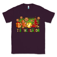 Plum Tis The Season Christmas With Softball And Gingerbread Man Classic Tee - FaDigitalArtStudio