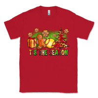 Red Tis The Season Christmas With Softball And Gingerbread Man Classic Tee - FaDigitalArtStudio