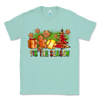 Seafoam Tis The Season Christmas With Softball And Gingerbread Man Classic Tee - FaDigitalArtStudio