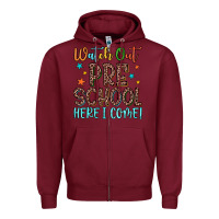Burgundy watch out preschool here i come! Zipper Hoodie - JahusDesignShop