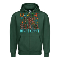 Sports Green watch out preschool here i come! Zipper Hoodie - JahusDesignShop
