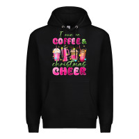 Black i run on coffee and christmas cheer Premium Hoodie - MaliasSmallBusiness