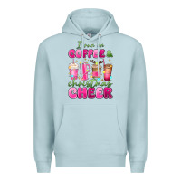 Blue Mist i run on coffee and christmas cheer Premium Hoodie - MaliasSmallBusiness