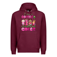 Burgundy i run on coffee and christmas cheer Premium Hoodie - MaliasSmallBusiness
