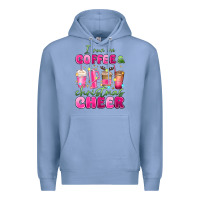 Colony Blue i run on coffee and christmas cheer Premium Hoodie - MaliasSmallBusiness