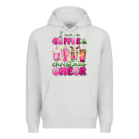 Dove Grey i run on coffee and christmas cheer Premium Hoodie - MaliasSmallBusiness