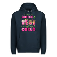 Navy i run on coffee and christmas cheer Premium Hoodie - MaliasSmallBusiness