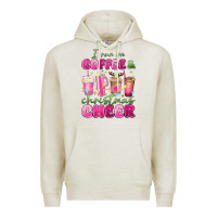 Oatmeal Heather i run on coffee and christmas cheer Premium Hoodie - MaliasSmallBusiness