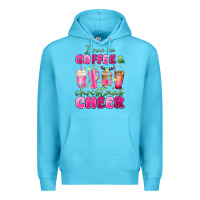 Ocean Blue i run on coffee and christmas cheer Premium Hoodie - MaliasSmallBusiness