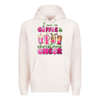 Pale Pink i run on coffee and christmas cheer Premium Hoodie - MaliasSmallBusiness