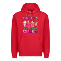 Red i run on coffee and christmas cheer Premium Hoodie - MaliasSmallBusiness