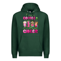 Sports Green i run on coffee and christmas cheer Premium Hoodie - MaliasSmallBusiness