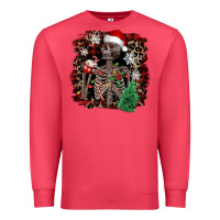 Cardinal Skeleton with coffee cup Christmas Premium Sweatshirt - NancyCooperArtShop