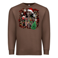 Chestnut Skeleton with coffee cup Christmas Premium Sweatshirt - NancyCooperArtShop